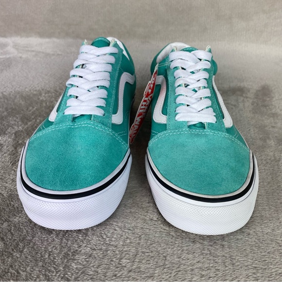 Vans Old Skool Womens Sneakers Size 8 Green White Suede Skate Shoes NEW - Picture 5 of 10